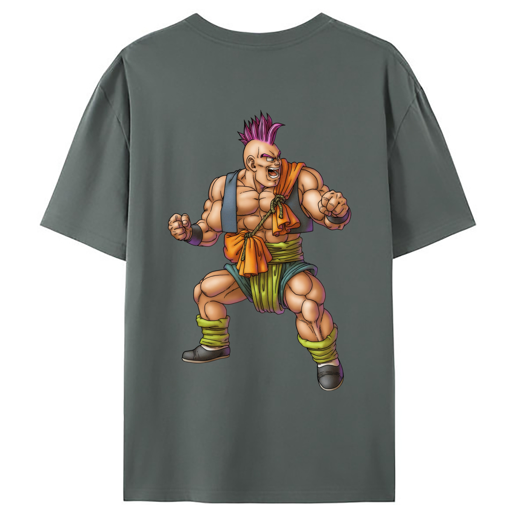 （画像用） ドラゴンクエスト Doragon Kuesuto Dragon Quest 綿100％ メンズ半袖Tシャツ（バックプリント） 通気性